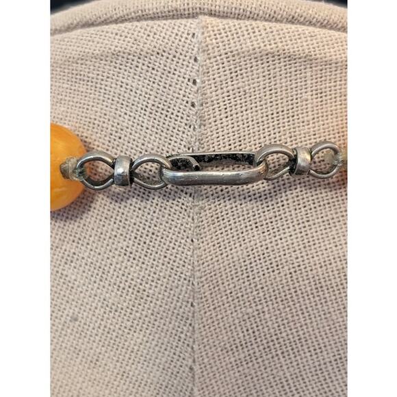 Blue Green Stone Five Strand Butterscotch Ball Bead Necklace W/ Hook Clasp - Picture 4 of 9